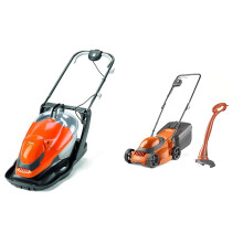 Flymo EasiGlide Plus 360V Hover Collect Lawn Mower - 1800W Motor, 36cm Cutting Width, 26 Litre Grass & SimpliMow 300 Electric Rotary Lawn Mower with