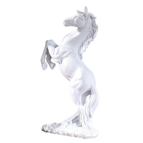 Horse Statue White Tabletop Ornament 1 piece 1