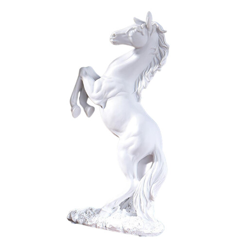 Horse Statue White Tabletop Ornament 1 piece 2