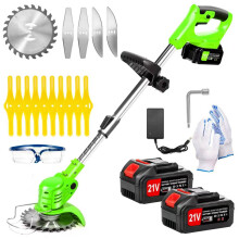 21V Cordless Strimmer & Grass Trimmer 2 Batteries Telescopic Brush Cutter