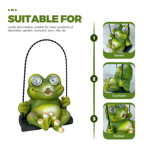 Solar Hanging Frog Garden Light Resin Decorative Lamp 1