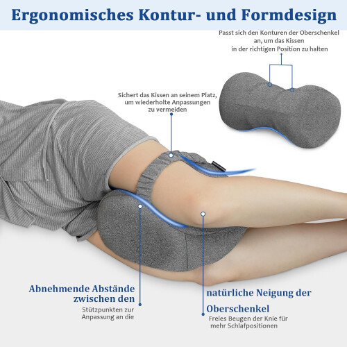 Orthopedic Pillow Between Knees Cooling for Side Sleeping Memory Foam Wedge Support 1