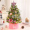 Mini white flocked Christmas tree with ornaments, desktop 4