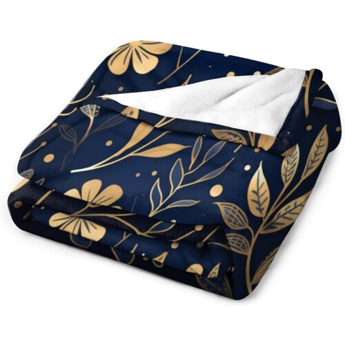 Gold Glitter Foliage Throw Blanket Microfiber 40x50 Inch 2