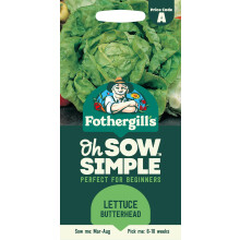 Fothergill's Oh Sow Simple, Lettuce Butterhead Vegetable Seeds, Sow: Mar–Aug, Gr