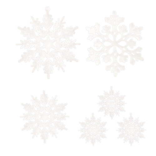 Christmas Tree Decorations White Snowflake Ornaments 12 pcs 1