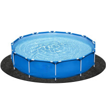 Hot Tub Mat Pool Mats Protective Floor 11Ft Round Liner Pad Pools Ground Geotextile Protector Non-Slip Underlay 335cm Round, Floor Protection Mat, Bu