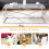 AINPECCA Coffee Table Stainless Steel Tempered Clear Glass 6