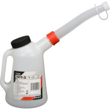 Funil de oficina - Yato - 3L - PE resistente - Funil flexível - Tampa rosqueada - Escala de dosagem