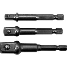 Hexagonale adapter voor doppen - YATO - YT-04685 - 1/4'' 3/8'' 1/2'' - Staal 40Cr - Geoxideerd