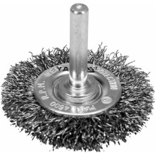 Escova circular - TOYA - 5 cm - Fio de aço inoxidável - Com haste - Desbaste profissional