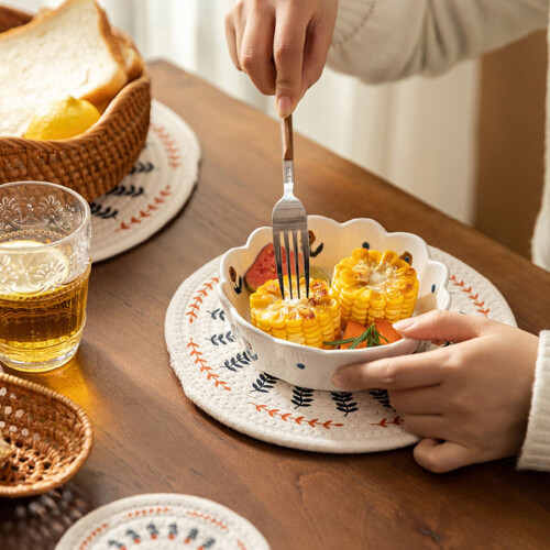Japanese-style insulated round dinner mat 1 piece 1