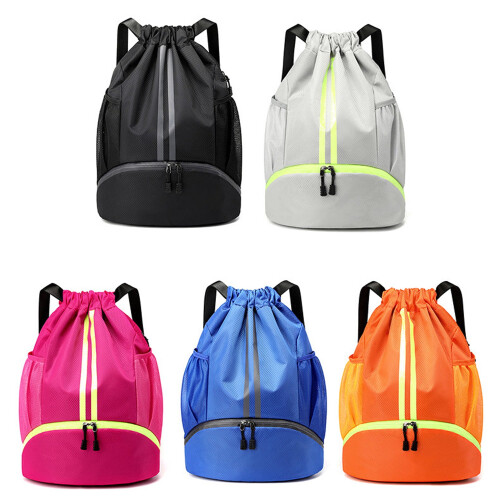 Black drawstring sports backpack water-resistant 1 pack 1
