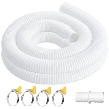 Swimming Pool Pump Replacement Hose, 2 Pack with 4 Metal Clamps, 1.5m Long, 32mm Diameter, for Above Ground Pools
