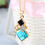 Set di collana e orecchini con pendente geometrico LEAQU (2 pezzi) 2