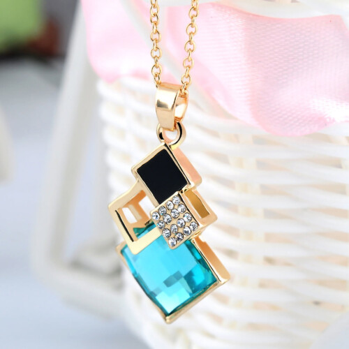 Set di collana e orecchini con pendente geometrico LEAQU (2 pezzi) 1