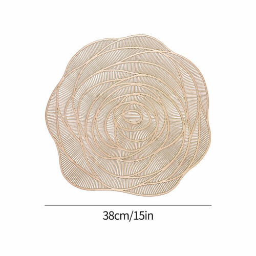Set de table rond creux en vinyle rose doré (2 pièces) 2