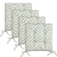 OHS 4 Pack Garden Chair Cushions, Outdoor Seat Pads For Dining Chairs Soft Comfy Dining Chair Cushions with Ties For Indoors Outdoor Kitchen, Sage -