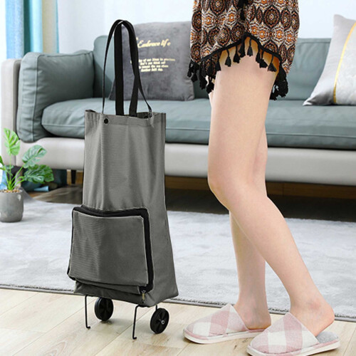 Chariot de courses pliable Halloween en textile gris 2