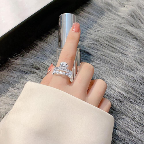 AIXING strass liefdesring voor dames, maat 5-11 1