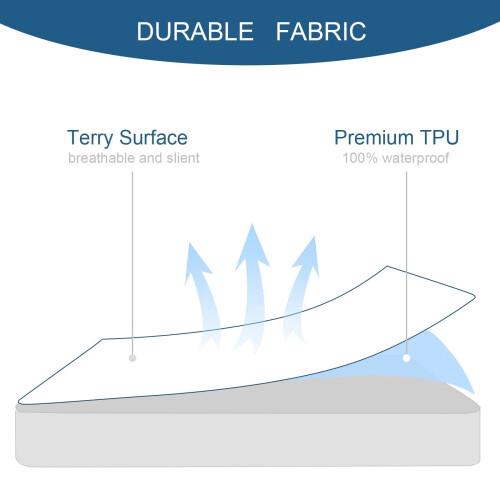 Protège-matelas King 76 x 80 pouces en éponge imperméable 2