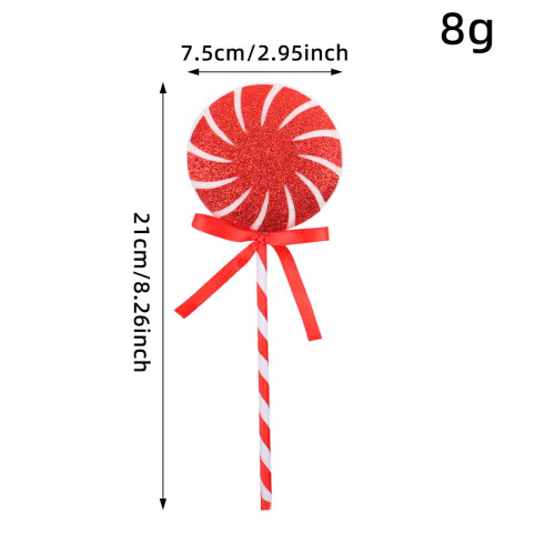 Christmas tree candy ornament red white lollipop 1 piece 2