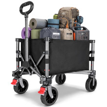 75L Festival Trolley on Wheels, Folding Wagon, Portable Mini Camping Cart, Small Trolley Foldable for Beach Outdoor Garden Shopping, Side-Opening, Wi