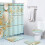 Ensemble rideau de douche de plage avec tapis et couvre-abattant 4 pièces 2