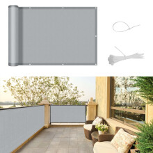 SUNNY GUARD Balcony Privacy Screen 100x1000cm Fence Screen for Balcony and Patio Cover,UV protection waterproof and windproof,with Cable Ties,Grey