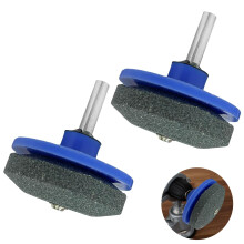 JOYVOX Lawn Mower Blade Sharpener - 2 Pack Blue Garden Tool for Fast and Easy Sharpening, Universal Fit for Most Power Drills, Durable and Efficient