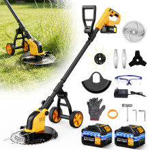 Cordless Strimmer, 12" Brushless Electric Garden Strimmers with 23.0 Ah Batteries and Charger, 4 in 1 Lightweight Lawn Strimmer Cordless with Detach