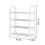 Metal Shoe Rack with Wheels White 3-Tier 3