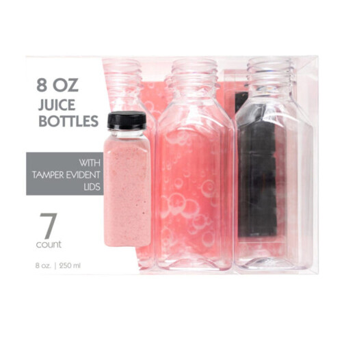 Conjunto de garrafas de plástico com tampas, 240ml (8oz), 7 peças 1