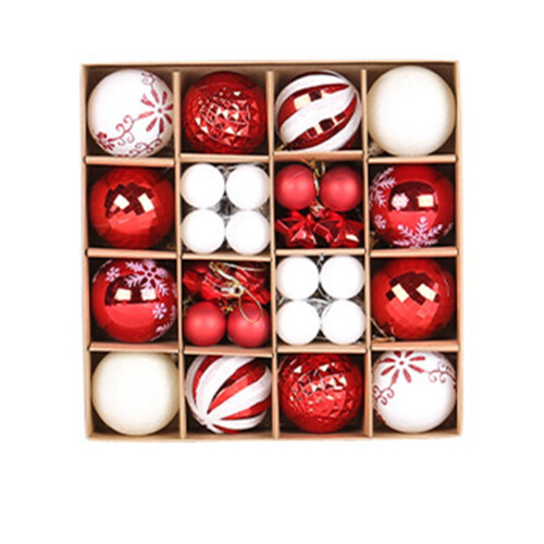 Christmas Ball Set Red and White 44 Pieces 1