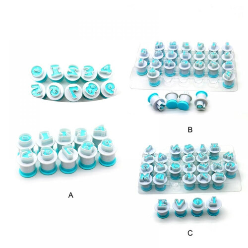 Fondantkakeform med alfabet og tall, 1 sett 1