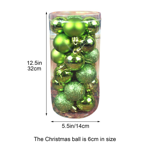 Christmas Tree Balls Green Shatterproof 24 pcs 2