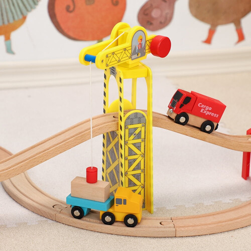 Wooden Train Track Accessory Magnetic Crane Model 1