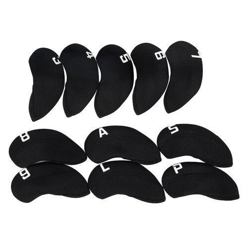 Golf Iron Head Covers Black 11-Piece Set 2