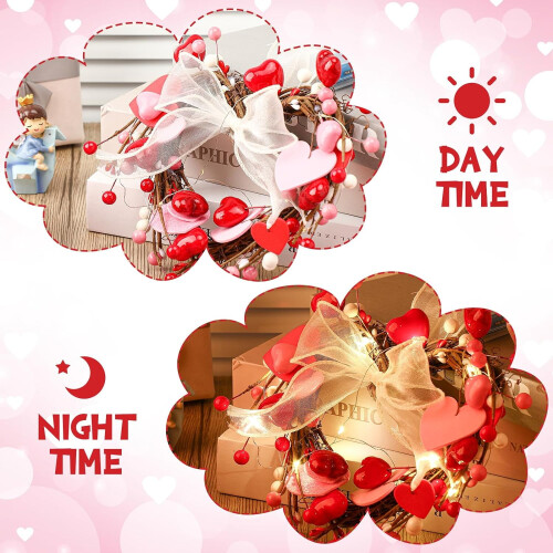 Valentine Heart Wreath9Inch4Pack 2