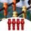 Foosball men replacement parts red 4 pieces 7