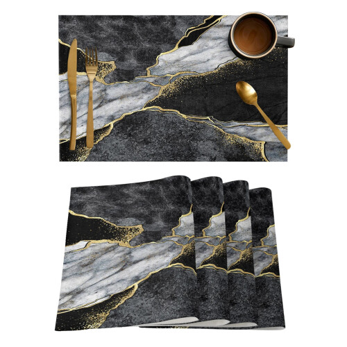 Black and White Marble Placemat 4 or 6 pcs 1