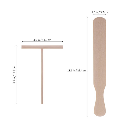Wooden Spatula Turner for Griddle Pan 4 pcs 2