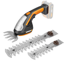 WORX WG801E.9 - Cordless Grass and Shrub Shears 20 V PowerShare, 3-in-1 Scissors with Various Knife Attachments - 20 cm Scissors, 12 cm Shrub Trimmer