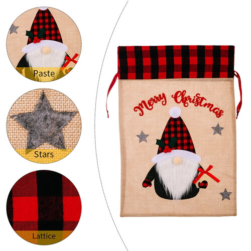 Burlap Santa Sack Bag14x22inches reusable 2