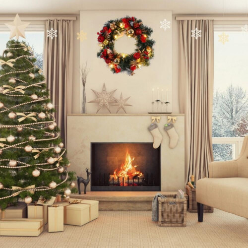 Guirlanda de Natal TOPWONER iluminada para exterior, 60 cm (24 polegadas) 2