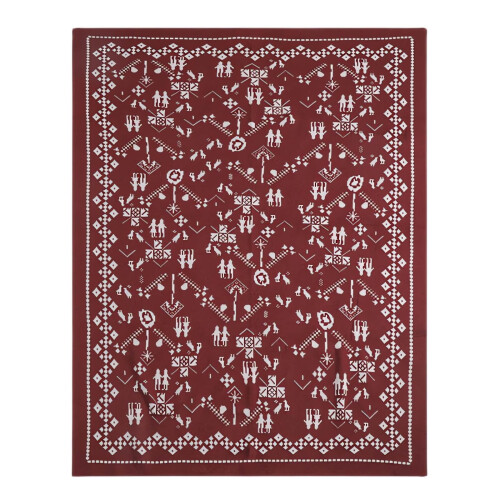 Christmas blanket red knitted 170x130cm 1