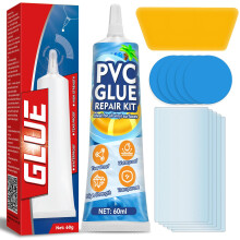 Pool Repair Kit, 60ml Hot Tub Repair Kit with Repairs Patche, Scraper and Applicator Tool, Waterproof Vinyl Repairs for Inflatable Pools, Hot Tubs, P