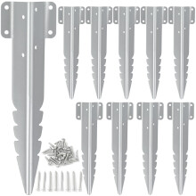 AMLOOPH Small Railway Sleeper Brackets -10 Pack Heavy Duty Metal Garden Sleeper Stakes for Timber, Galvanised Railway Sleeper Fixings For Raised Beds