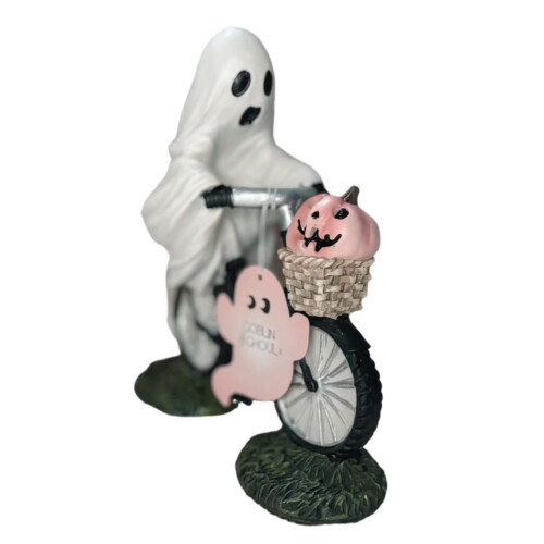 Halloween-Geist und rosa Kürbis, Harzfigur, 1 Stück 1