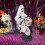 Halloween-Geist und rosa Kürbis, Harzfigur, 1 Stück 3